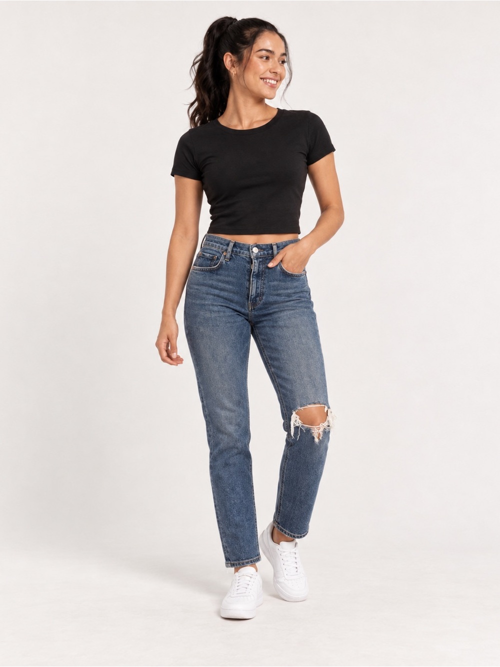 AGOLDE Blue High Rise Skinny Jeans Distressed Knee Women’s Size 27
